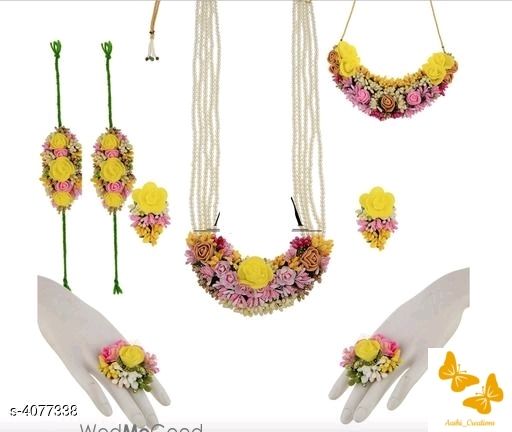 Photo From flower JEWELLERY  set for haldi /Mehndi - By Aashi Creations