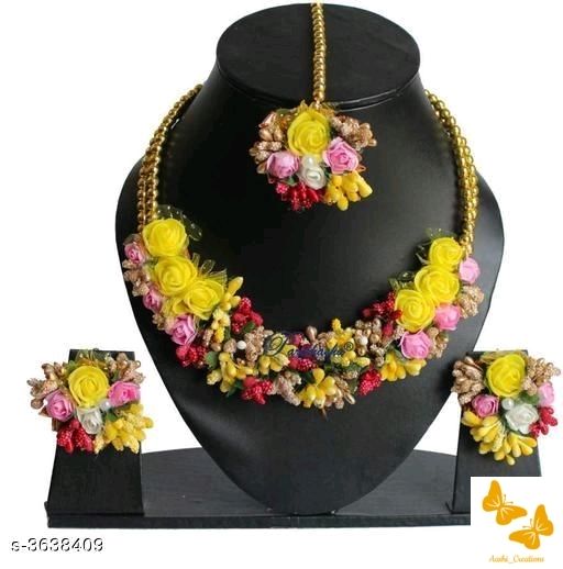 Photo From flower JEWELLERY  set for haldi /Mehndi - By Aashi Creations