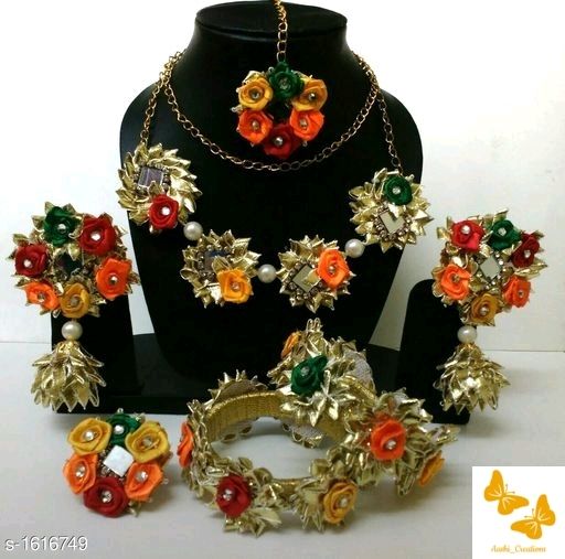 Photo From flower JEWELLERY  set for haldi /Mehndi - By Aashi Creations