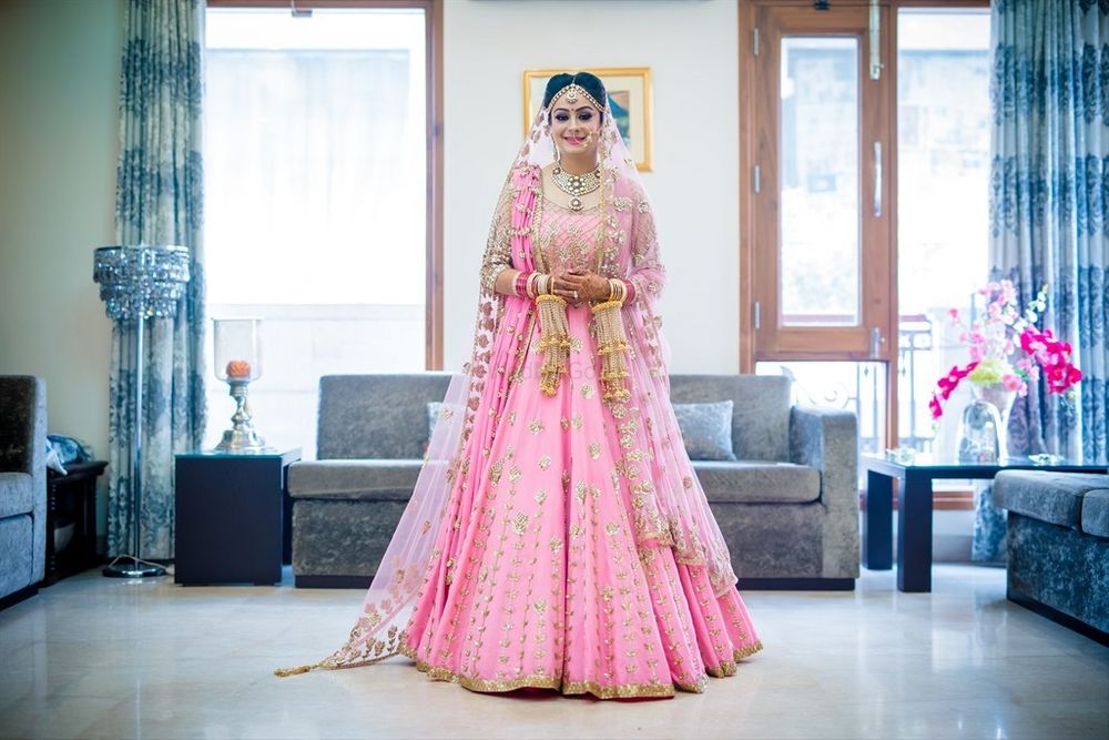 Photo of Sikh bride in light pink anarkali