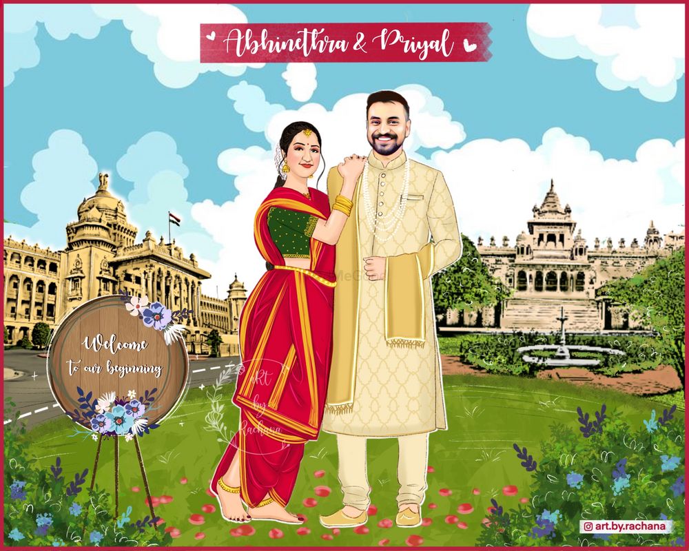 Photo From 2state wedding invitation  - By Art by Rachana