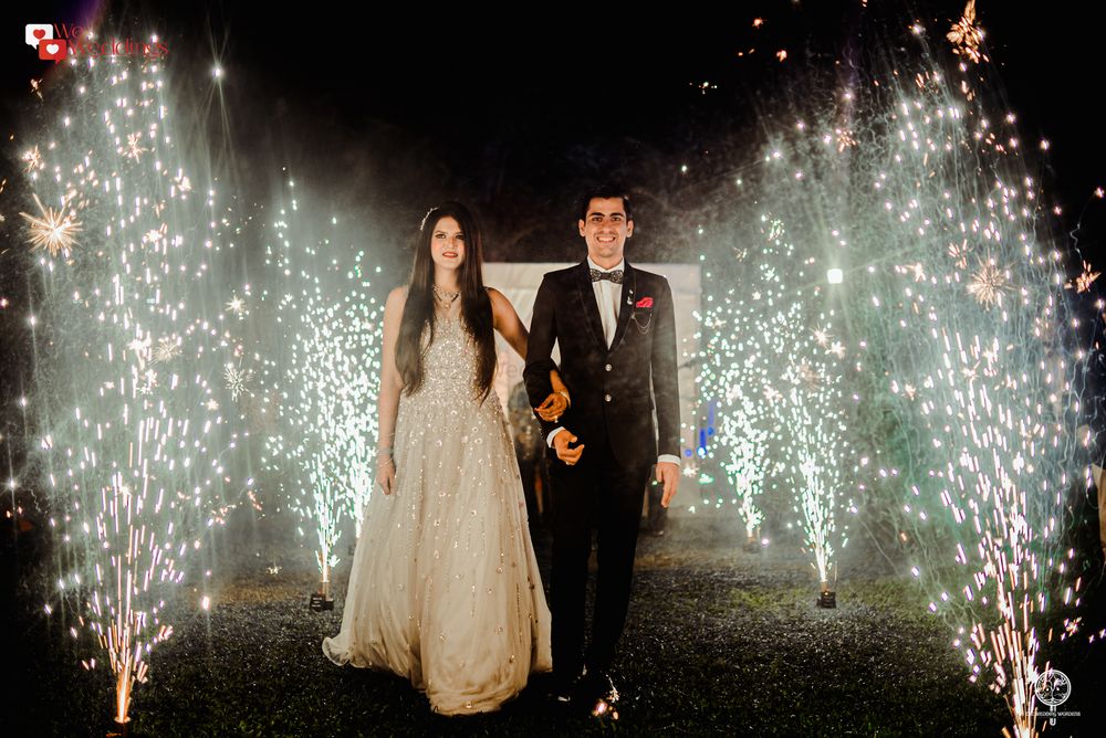Photo of Couple entry with fireworks