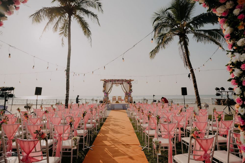 Photo of beach wedding mandap