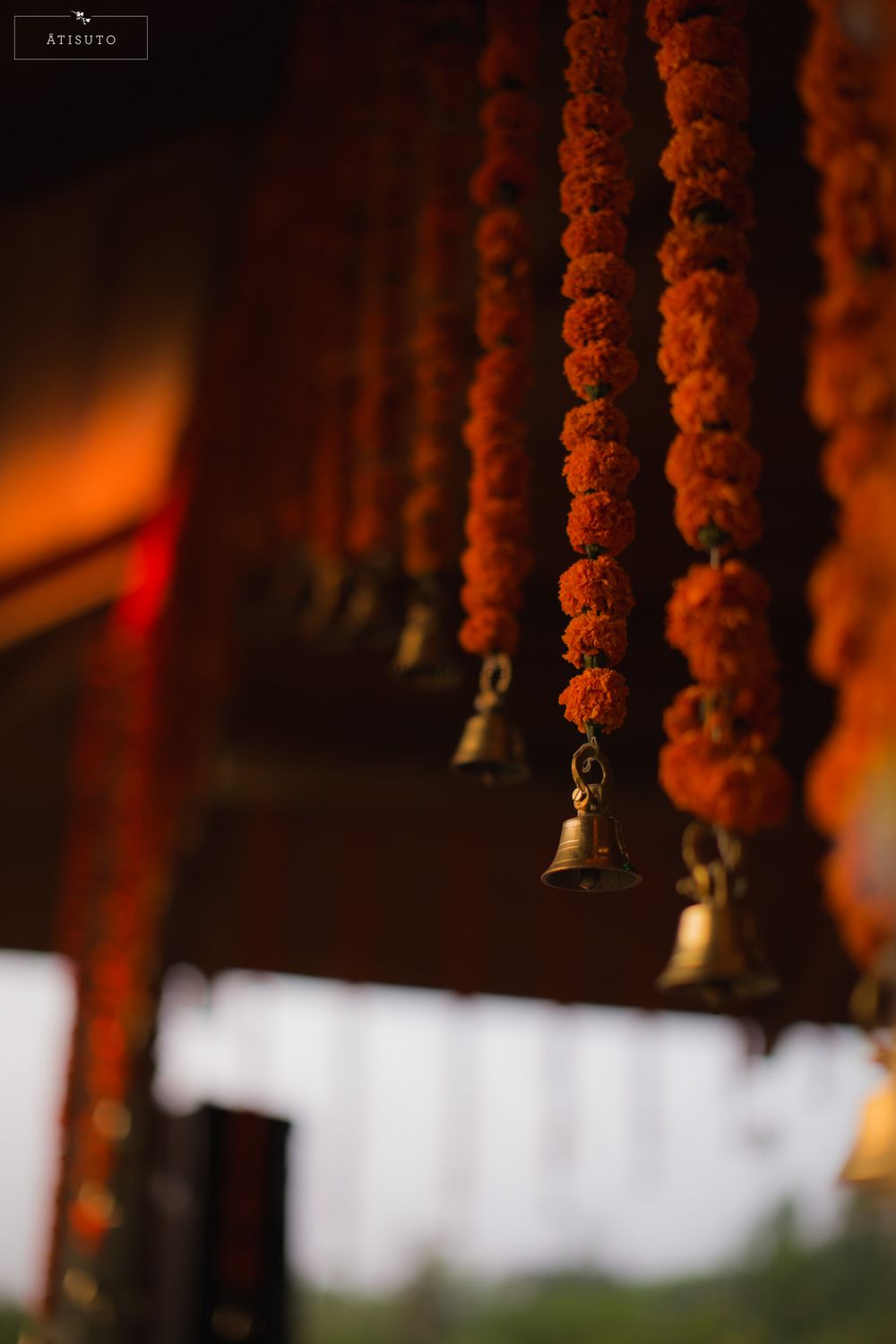Photo of Hanging temple bells South Indian mandap decor