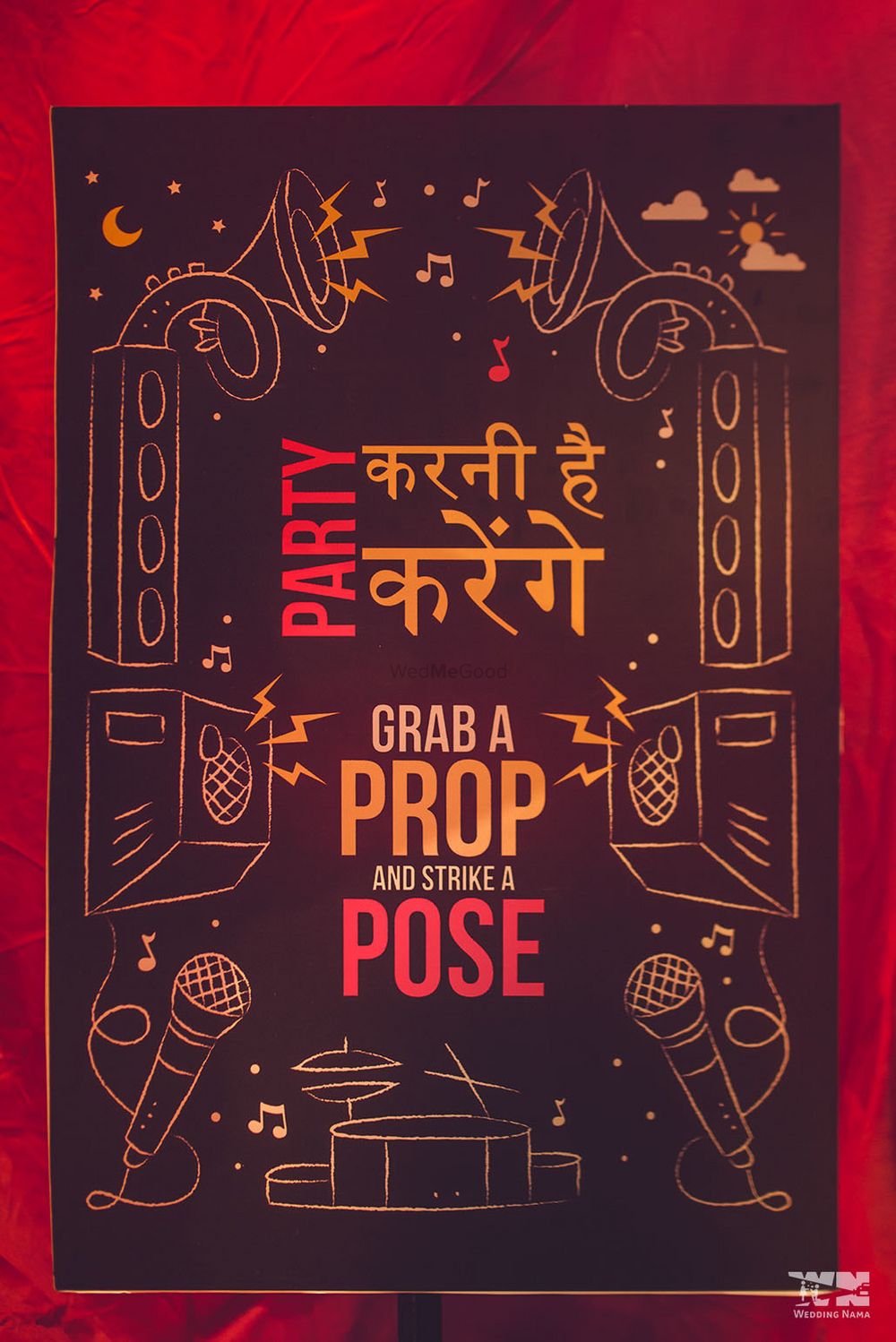 Photo of Sangeet party prop message board
