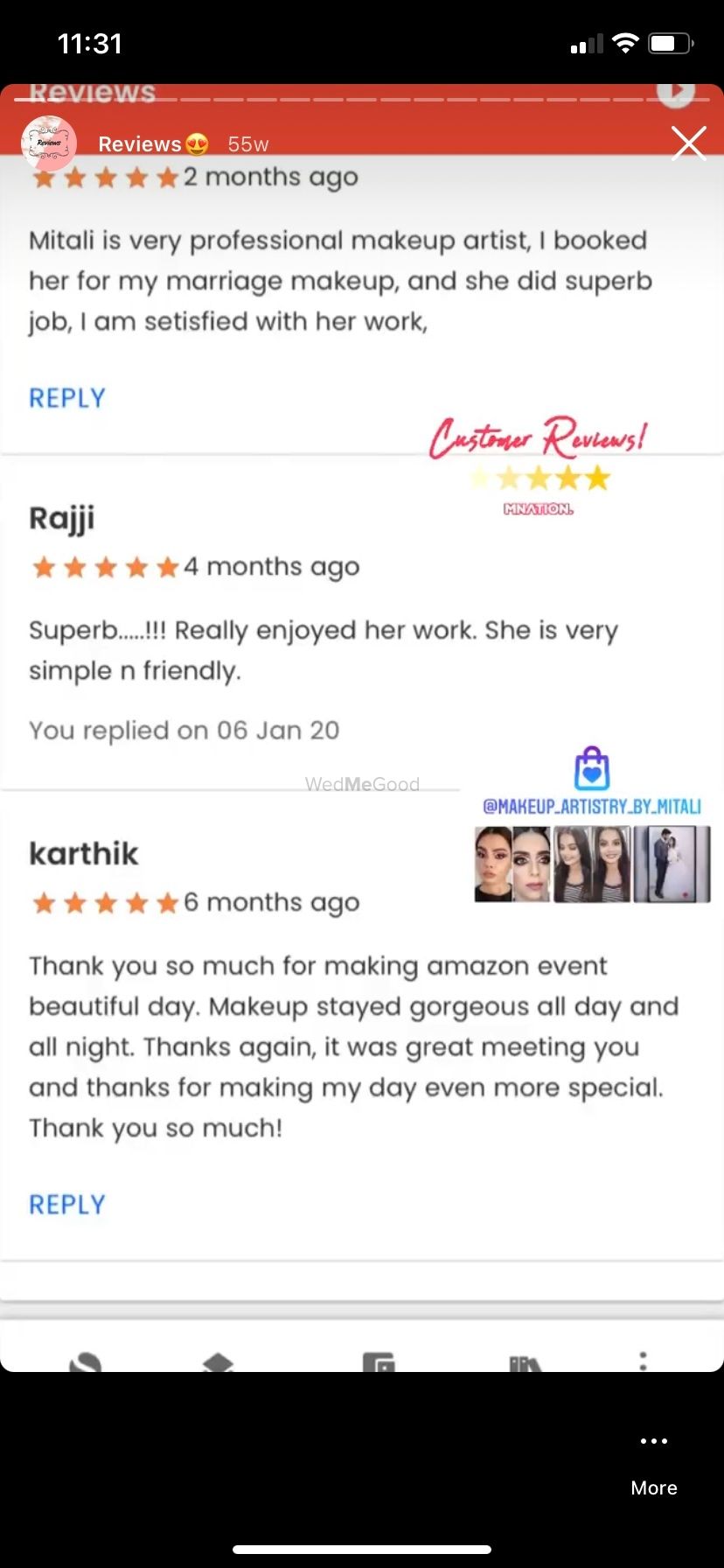 Photo From Reviews  - By Mitali Jain - Makeup artist