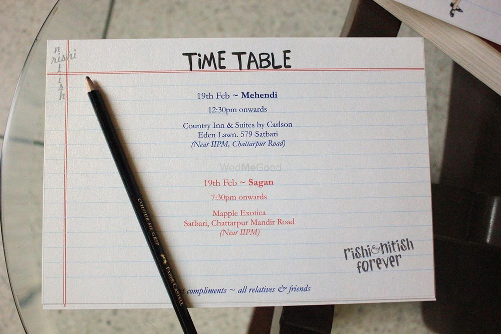 Photo of Time table invitation