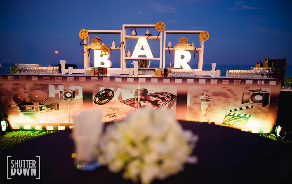 Photo of Bar decor idea with wooden blocks for cocktail