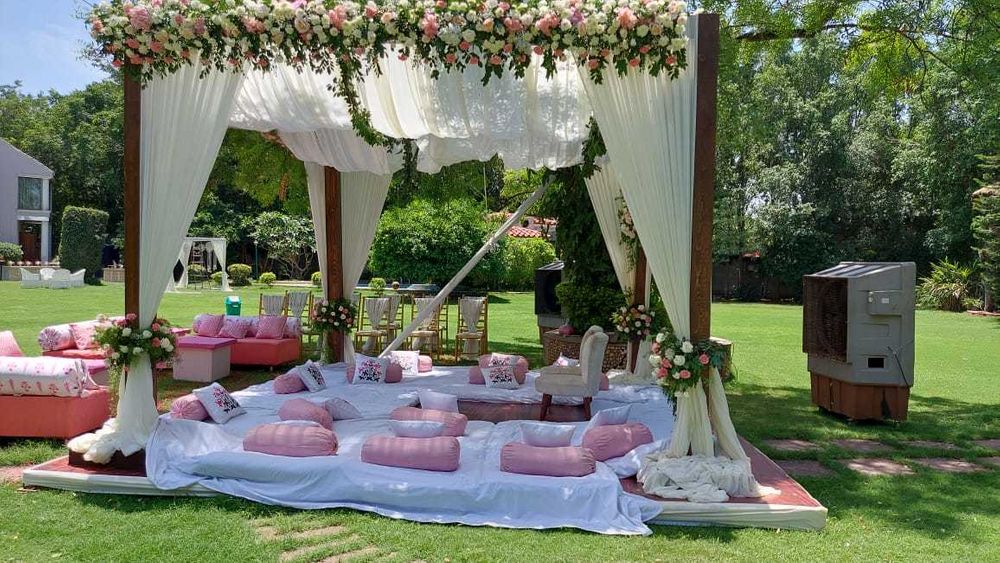 Photo From white & baby pink color decor - Day Wedding - By Vintage The Farm