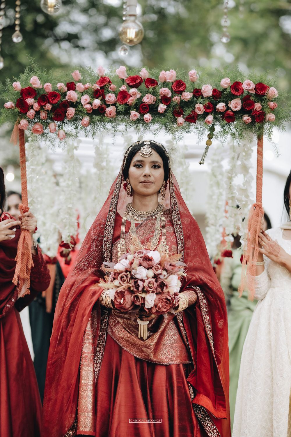 Photo of Bridal entry with flowers