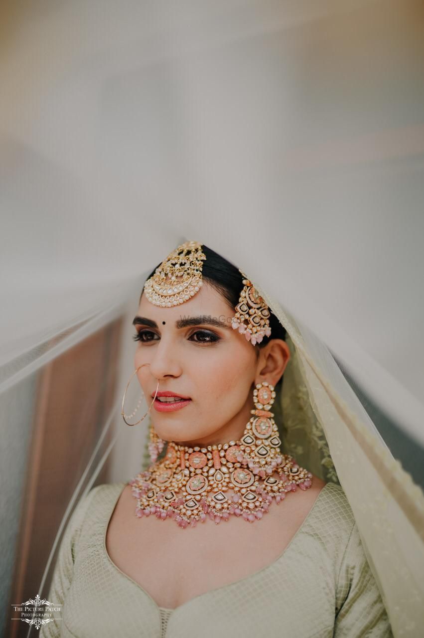 Photo of Bridal jewellery veil shot