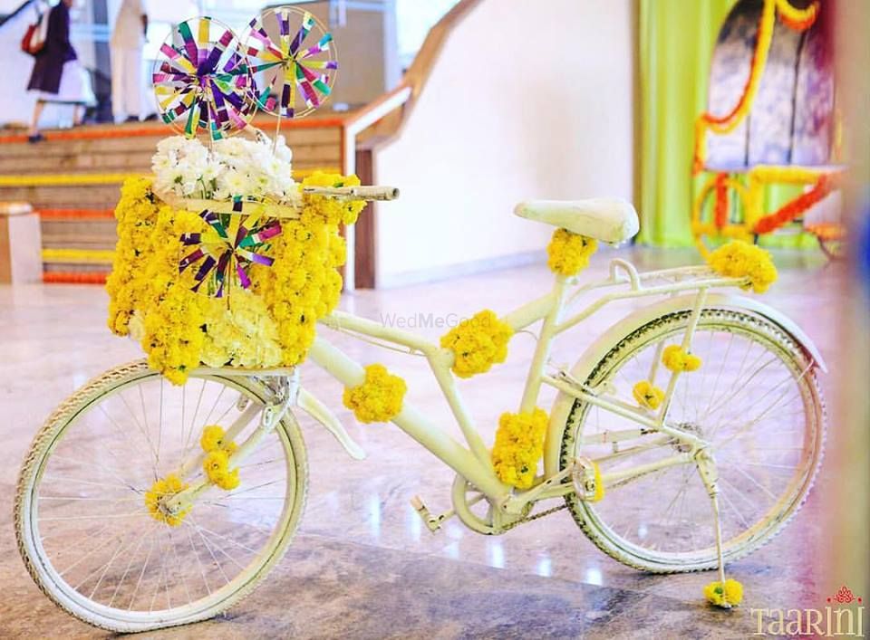 Photo of Floral bicycle prop for mehendi