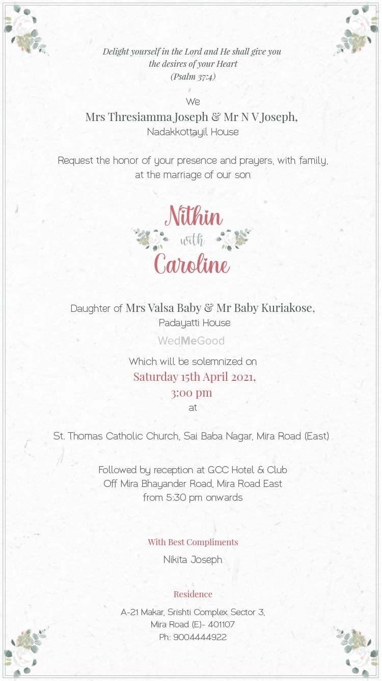 Photo From Caroline weds nithin - By Aarti Malik Invitations