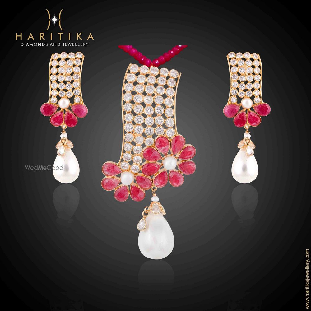 Photo From KUNDAN POLKI PENDANT SET - By Haritika Diamonds and Jewellery