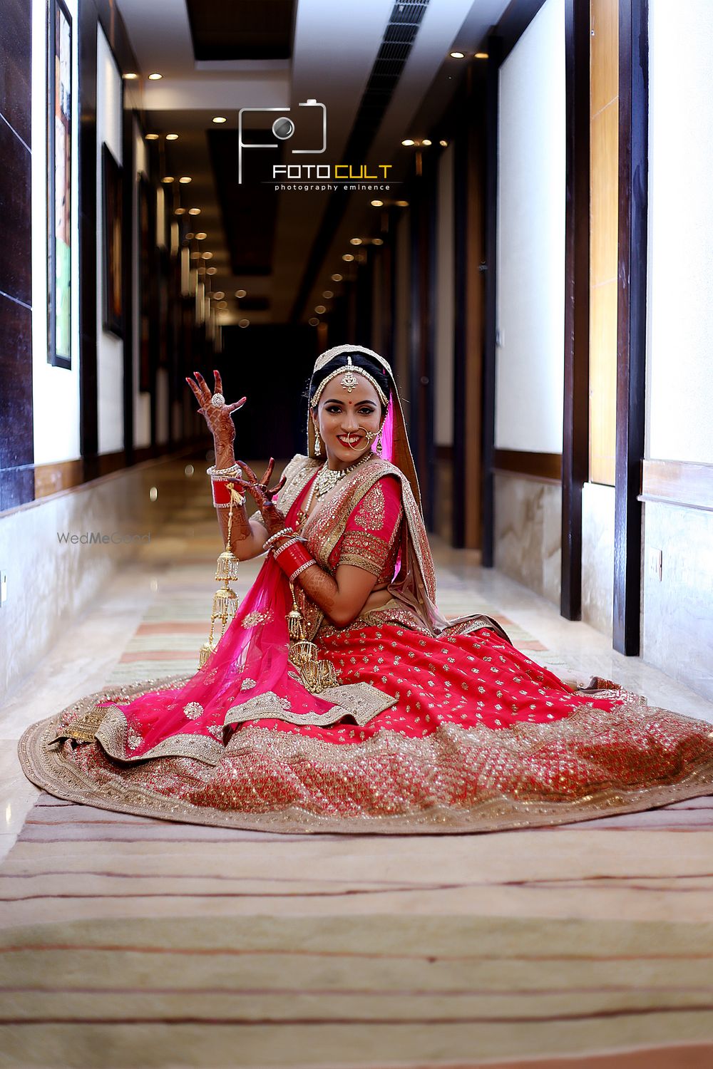 Photo of classic red bridal lehenga