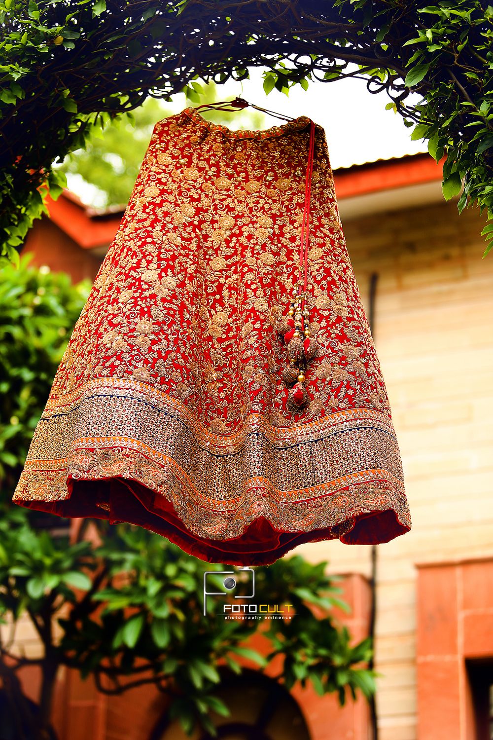 Photo of red bridal lehenga