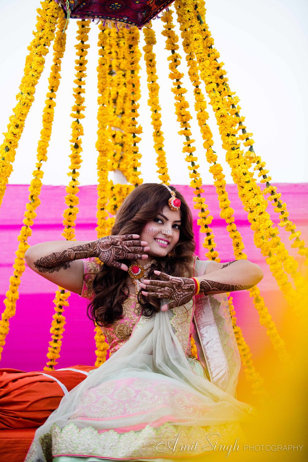 Photo of Bride to be on mehendi day