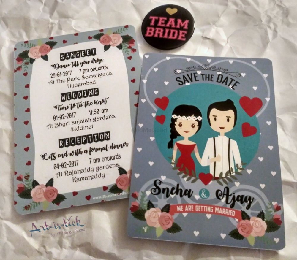 Photo of Fun and quirky wedding invitation cards