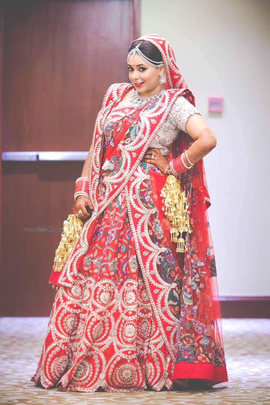 Photo of red bridal lehenga