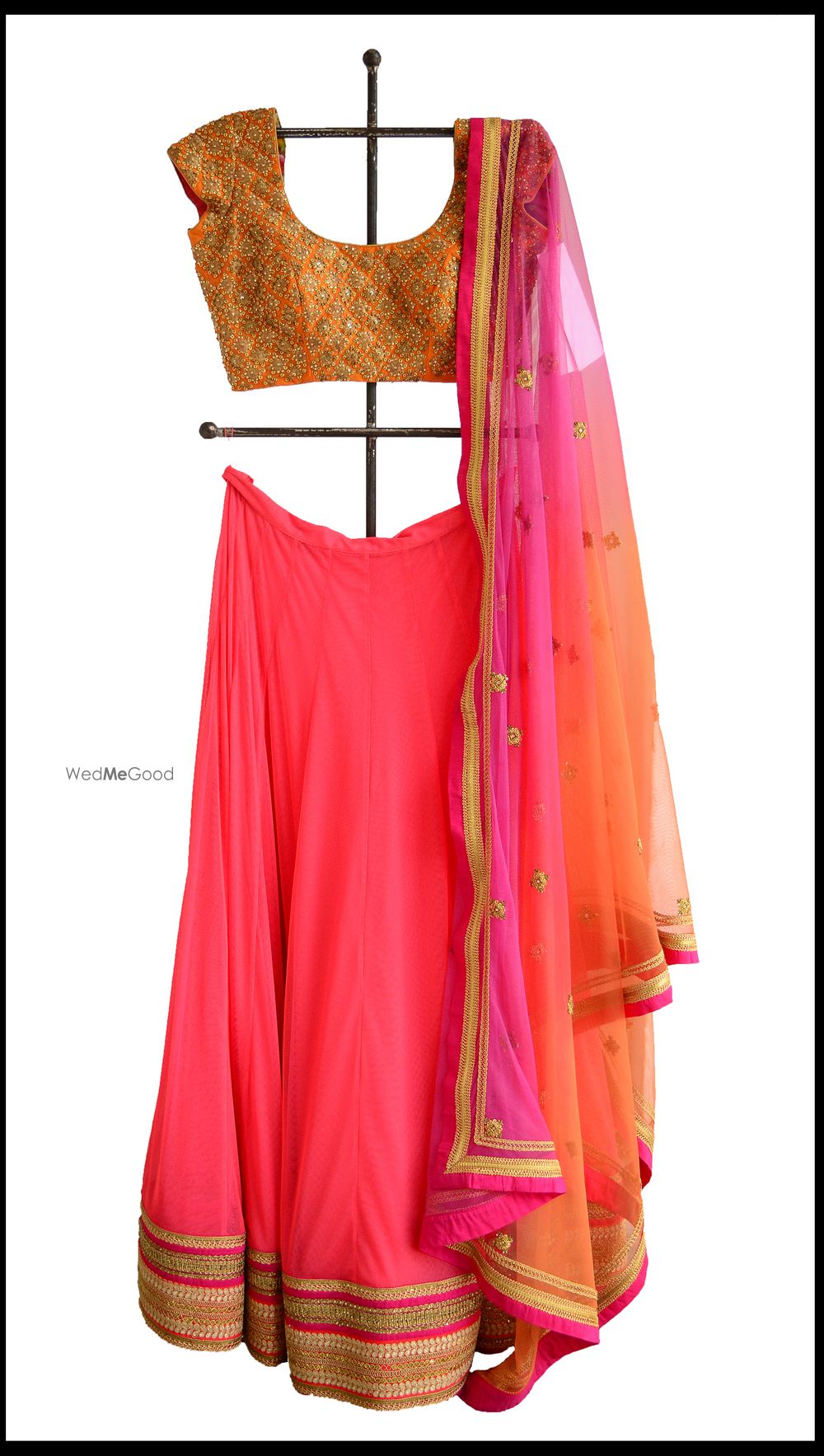 Photo of bright pink lehenga