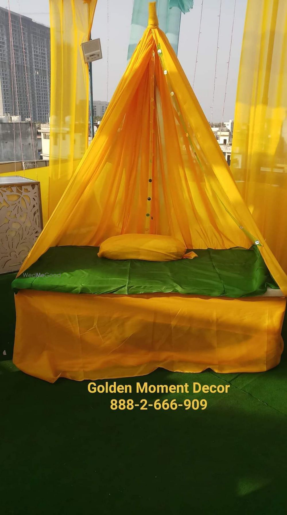 Photo From haldi mehndi function decor at roof - By Golden Moment Decor