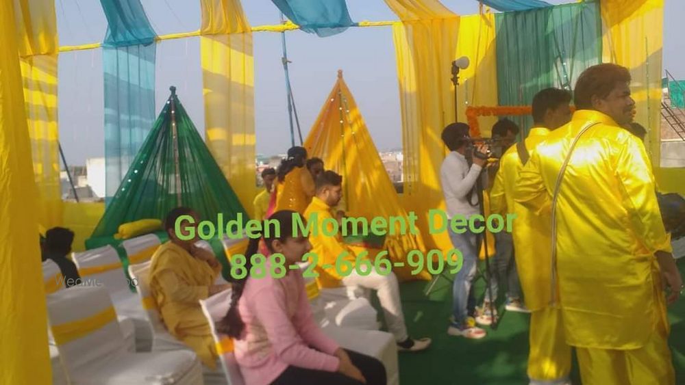 Photo From haldi mehndi function decor at roof - By Golden Moment Decor