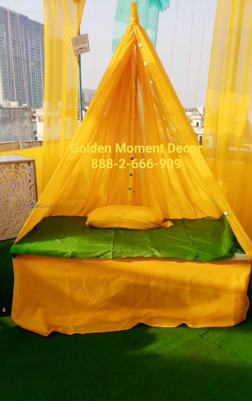 Photo From haldi mehndi function decor at roof - By Golden Moment Decor