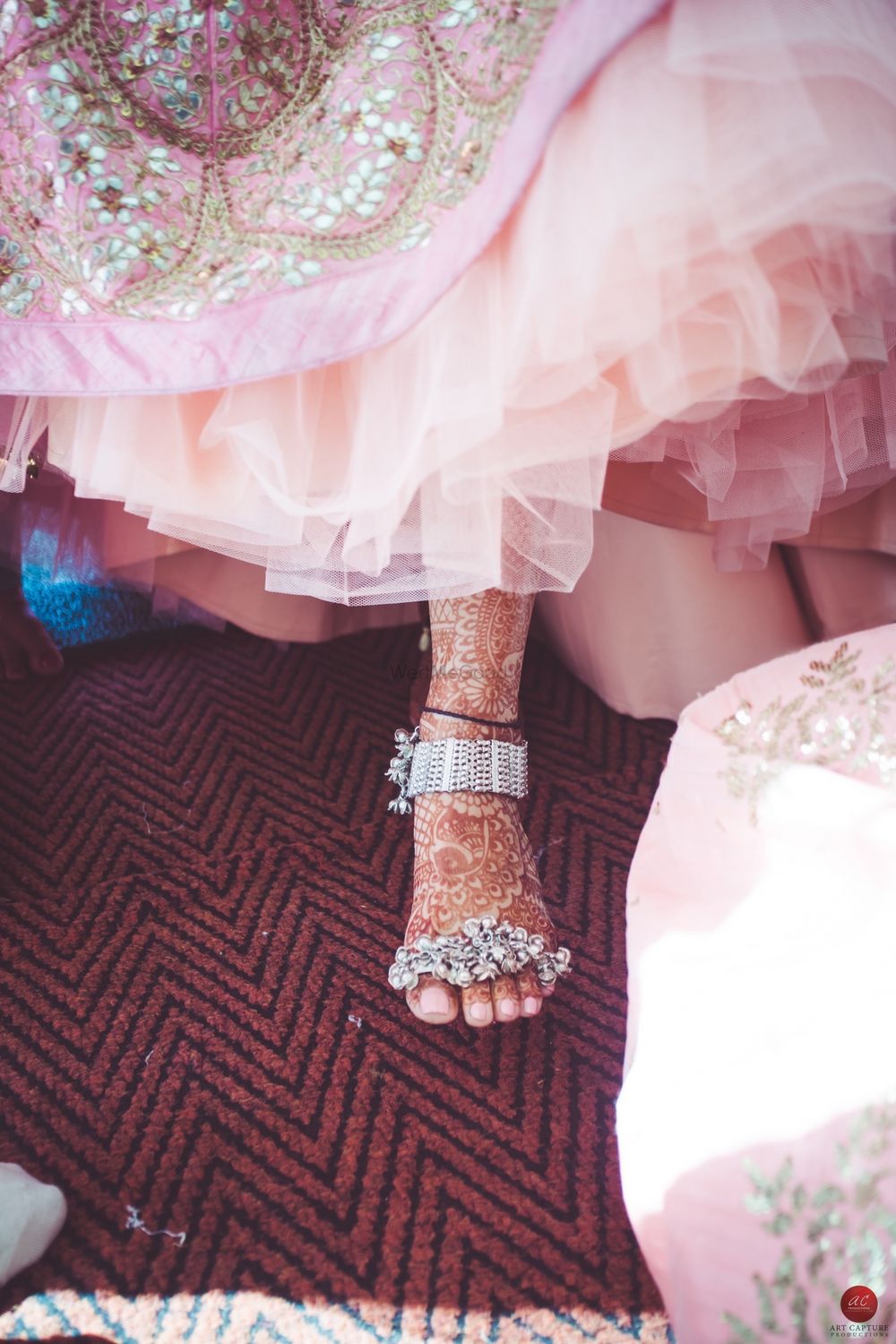 Photo of Bridal feet with unique jewellery