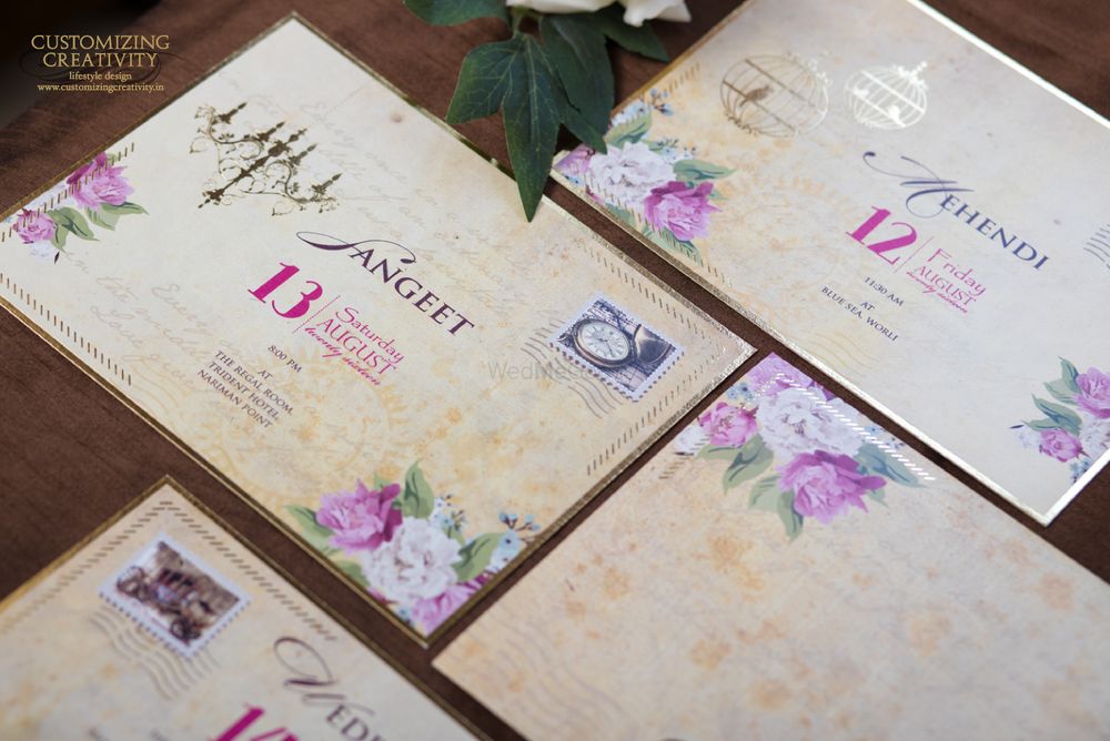 Photo of Elegant wedding invite with tint of colours