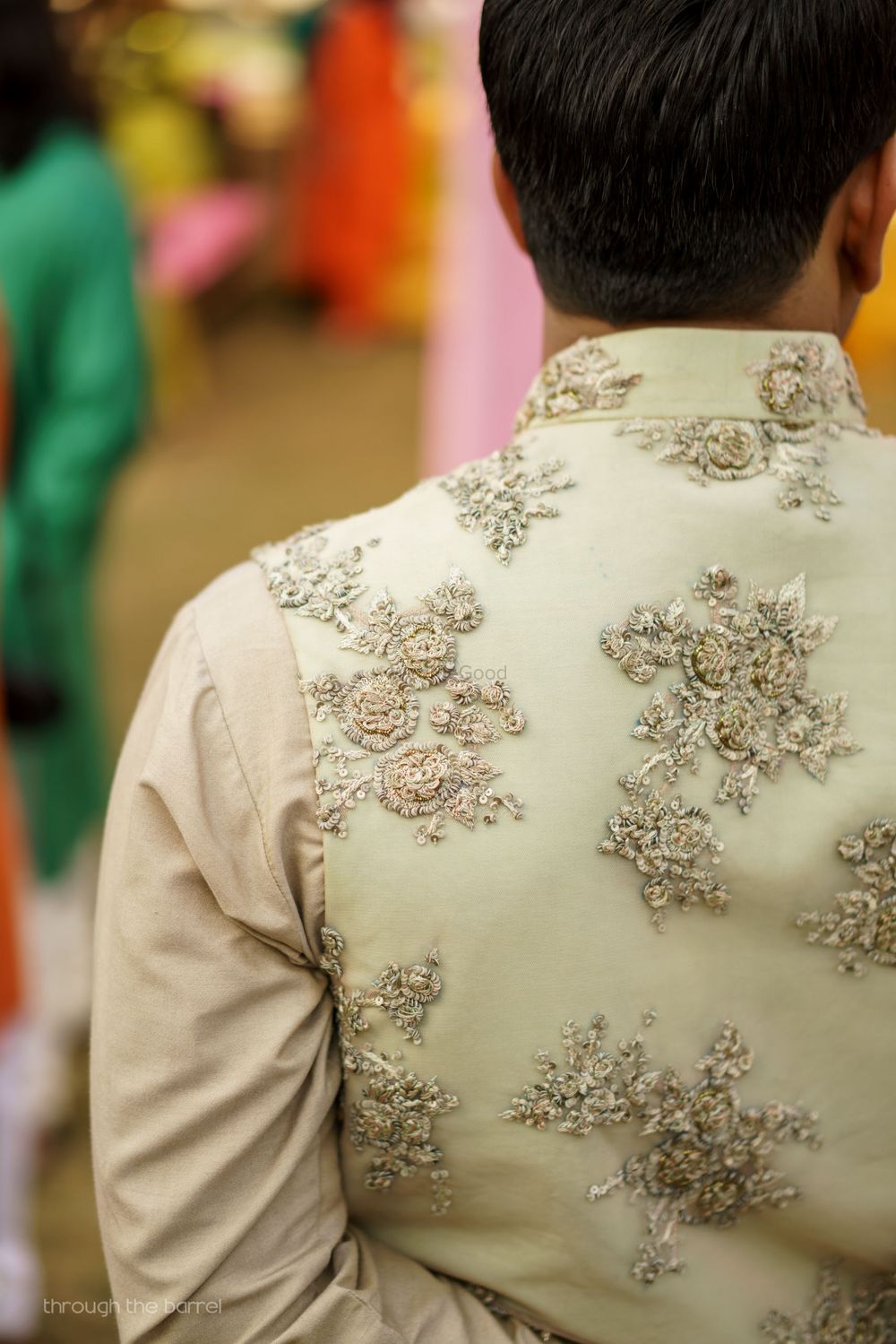 Photo of Cream embroidered sherwani with jacket