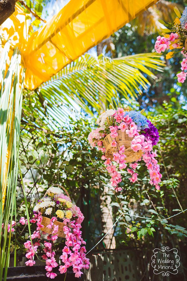 Photo of Hanging floral baskets in decor