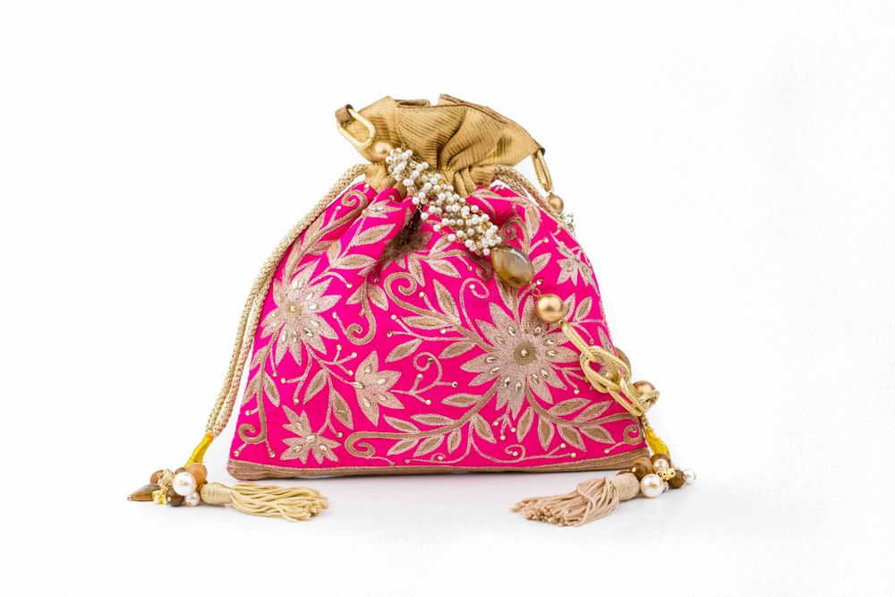 Photo of pink bridal clutch