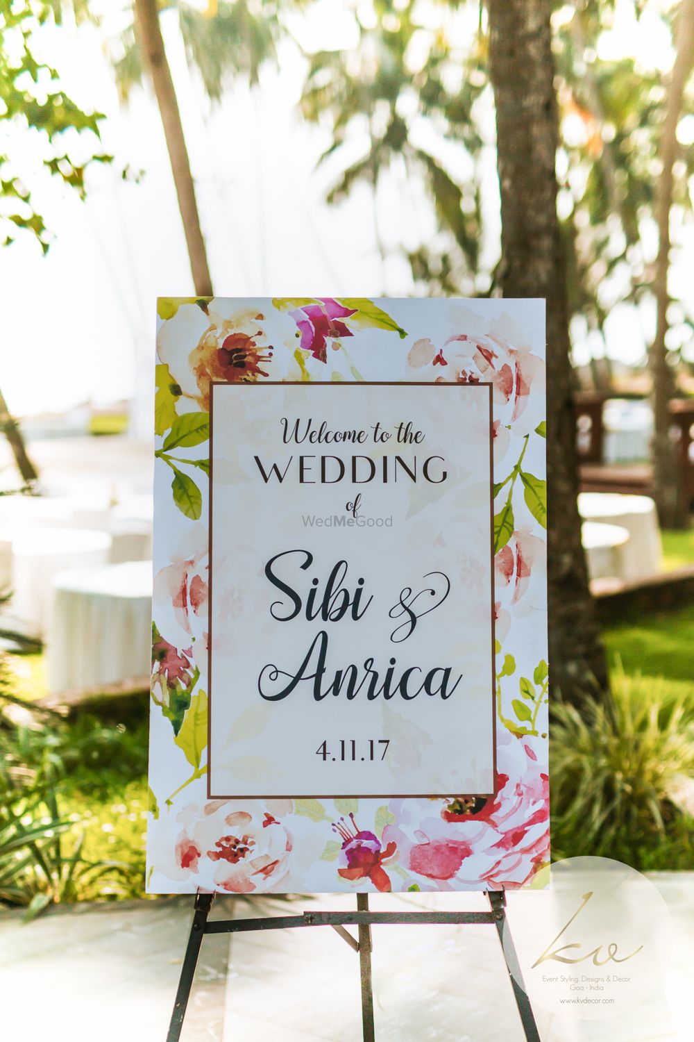 Photo of Floral entrance decor welcome sign