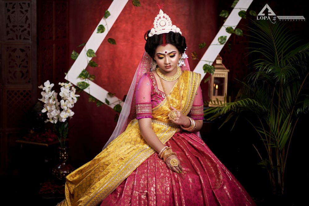 Photo From BENGALI FUSION BRIDAL MAKEOVER - By Lopa's Makeover and Studio Gouri