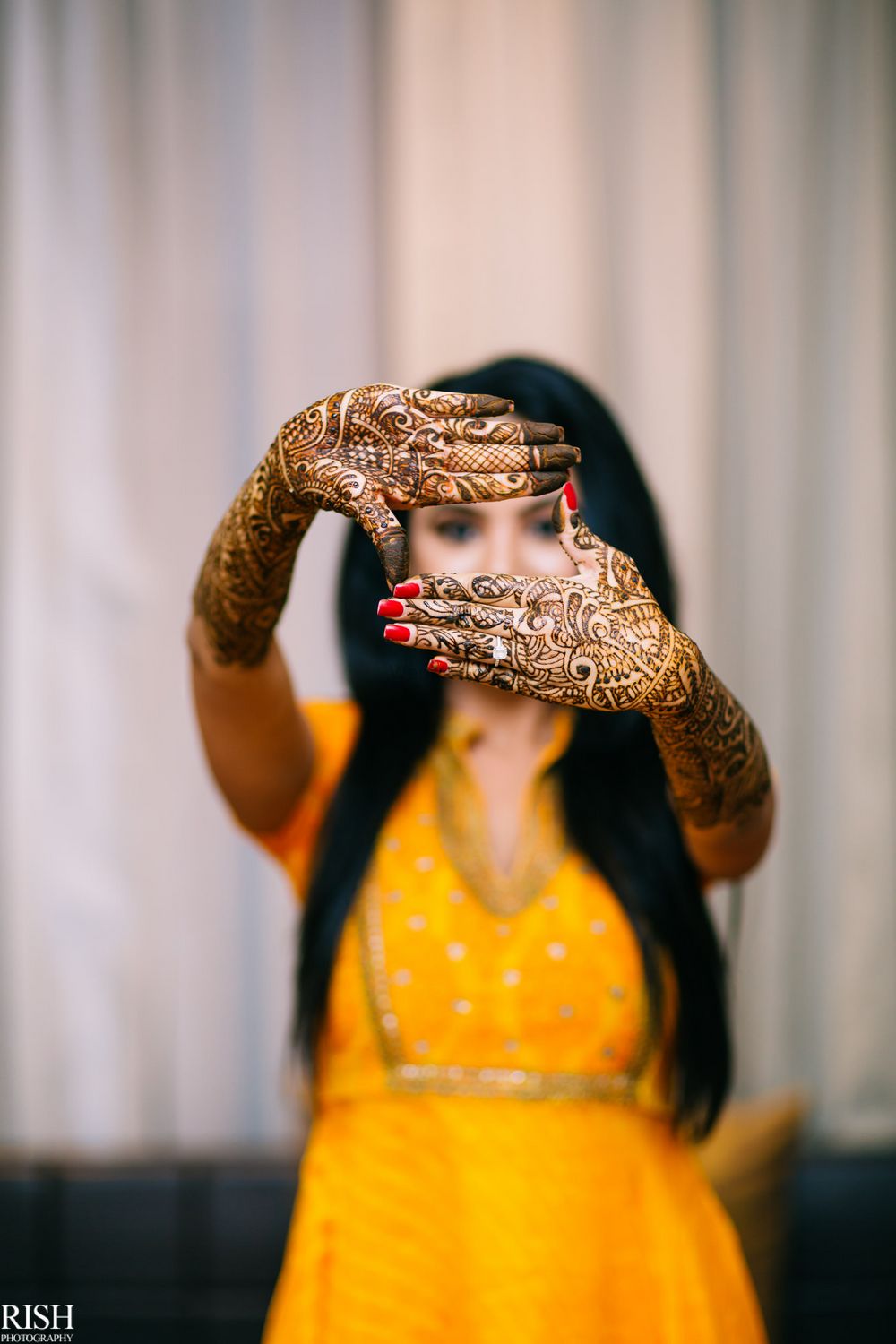 Photo of Bride to be showing off mehendi
