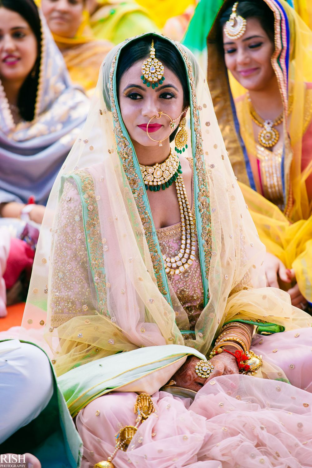 Photo of Morning Sikh bride in pastel colours