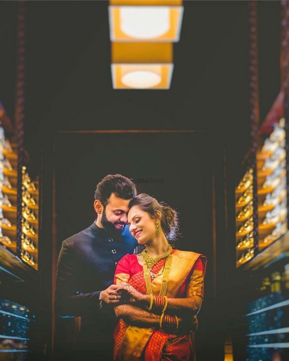 Photo of A south indian couple pose for the camera