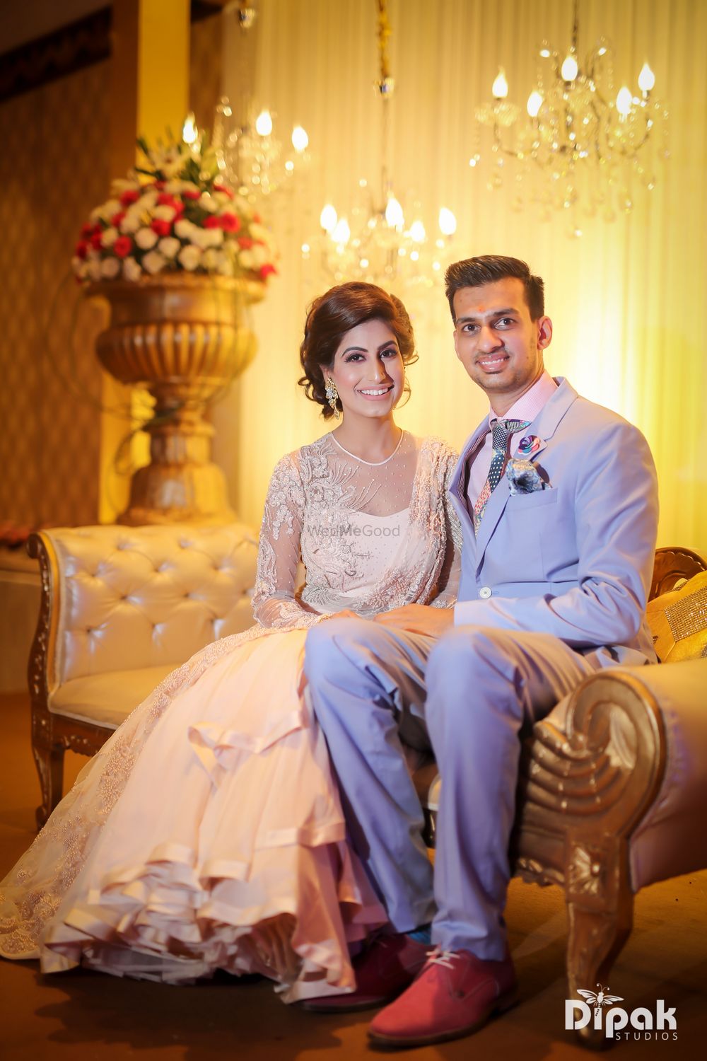 Photo of Lilac suit for groom on engagement