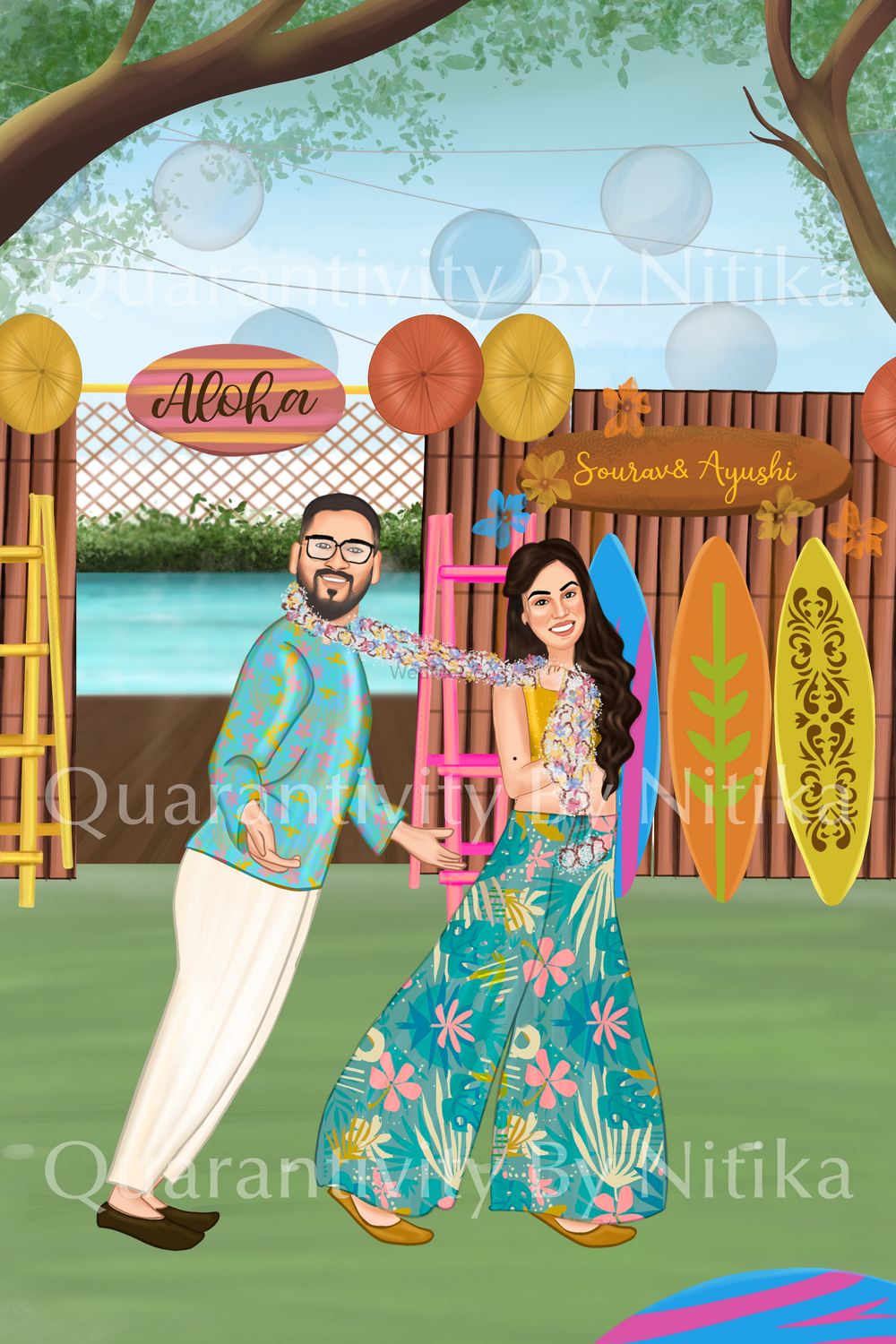 Photo From Caricature Beach Wedding Invite - Goa  - By Quarantivity By Nitika