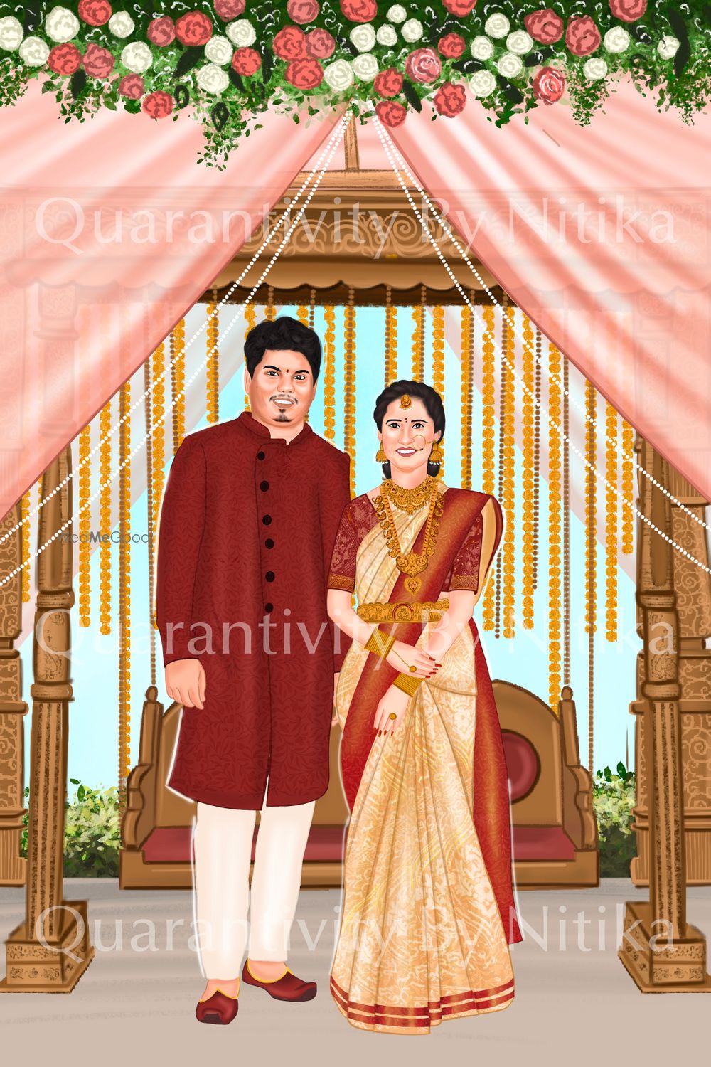 Photo From Caricature Wedding Invite - South India - By Quarantivity By Nitika