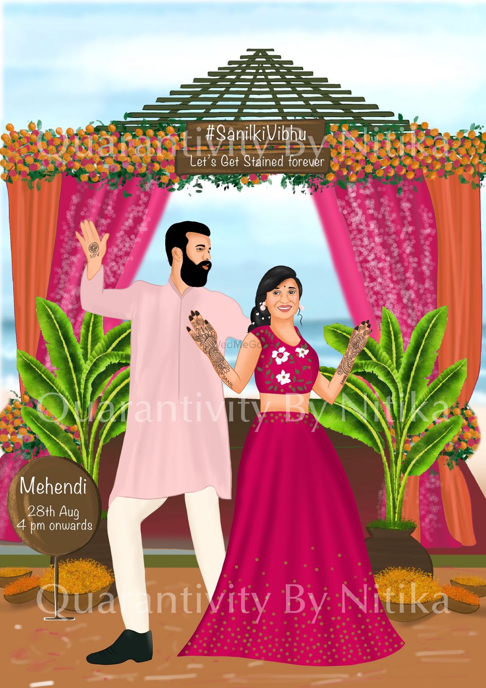 Photo From Caricature Wedding Invite - South India - By Quarantivity By Nitika