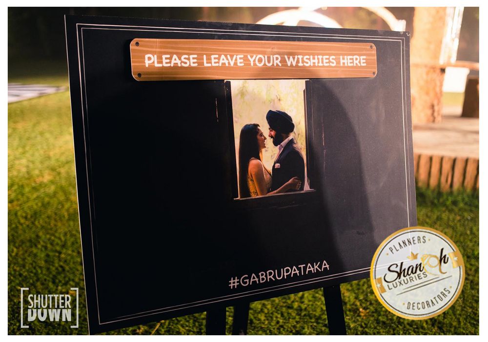Photo of Chalkboard for guests to leave message for the couple