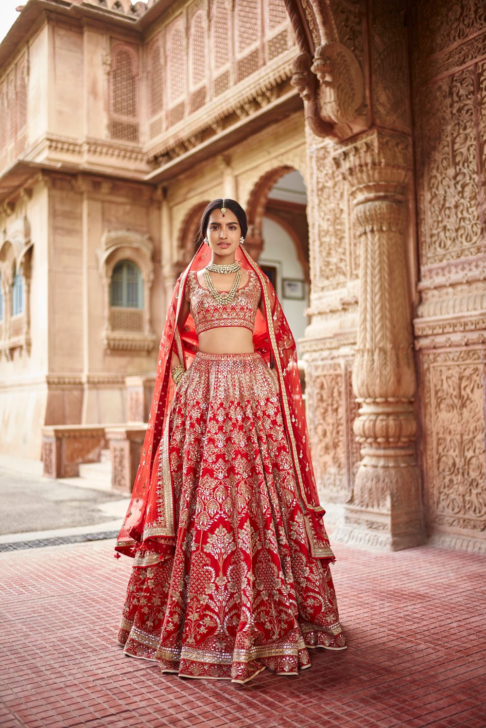Photo of Red bridal gota patti lehenga by Anita Dongre