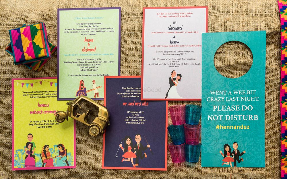 Photo of Wedding invitation kit with do not disturb sign