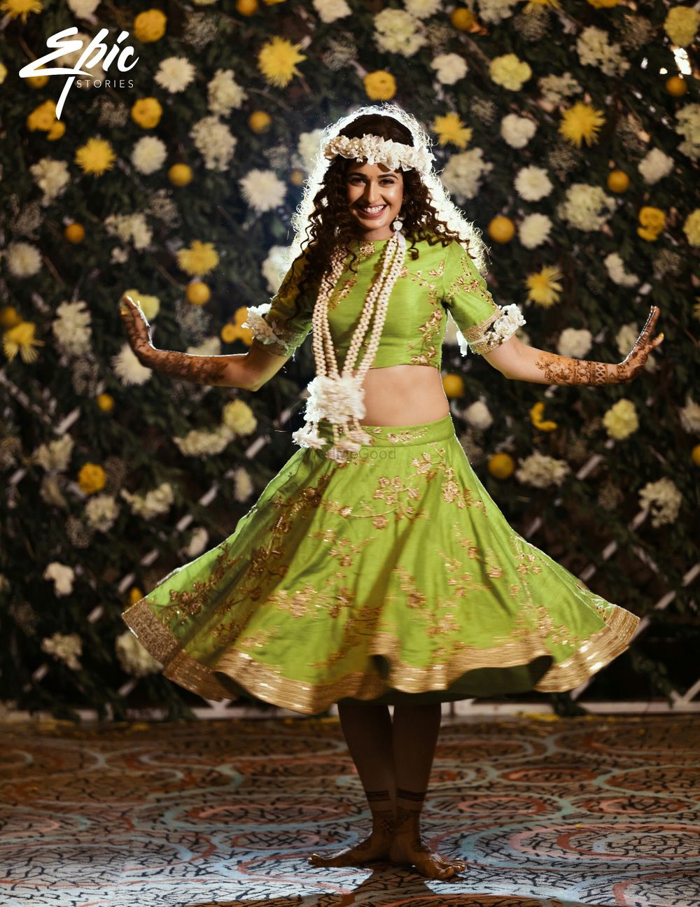 Photo of Yuvika Chaudhary in light green lehenga