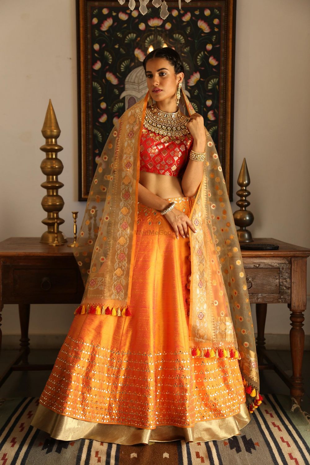 Photo of Elegant mehendi lehenga in brighter tones