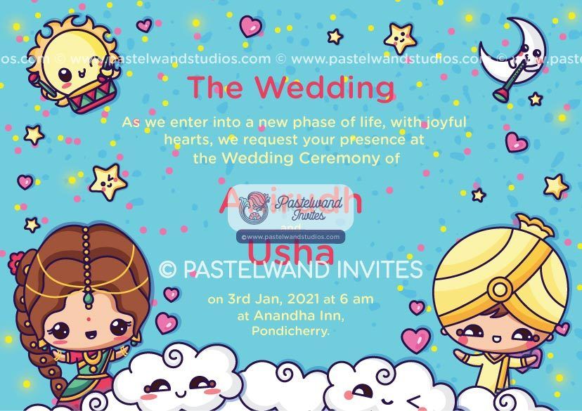 Photo From Pastelwand Invites - Cute Match Made in Heaven Invite - By Pastelwand Invites