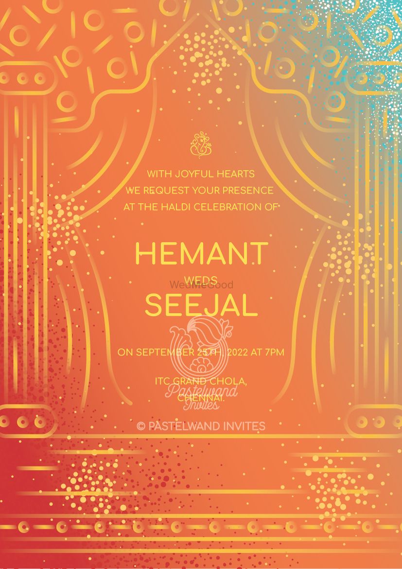 Photo From Classy Art Deco Haldi Invite - By Pastelwand Invites