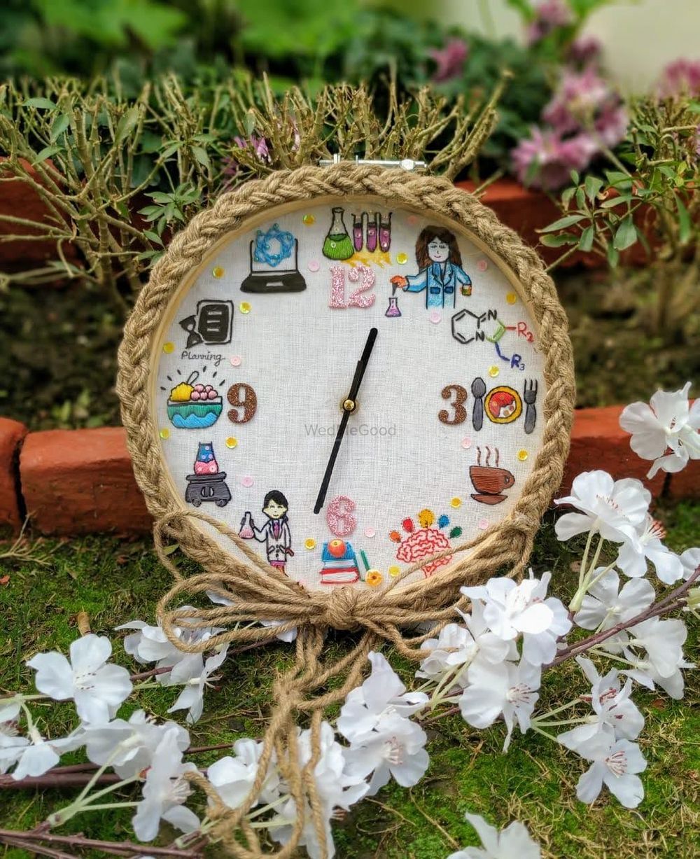 Photo From Embroidered Wall Clock - By The Pink Umbrella 