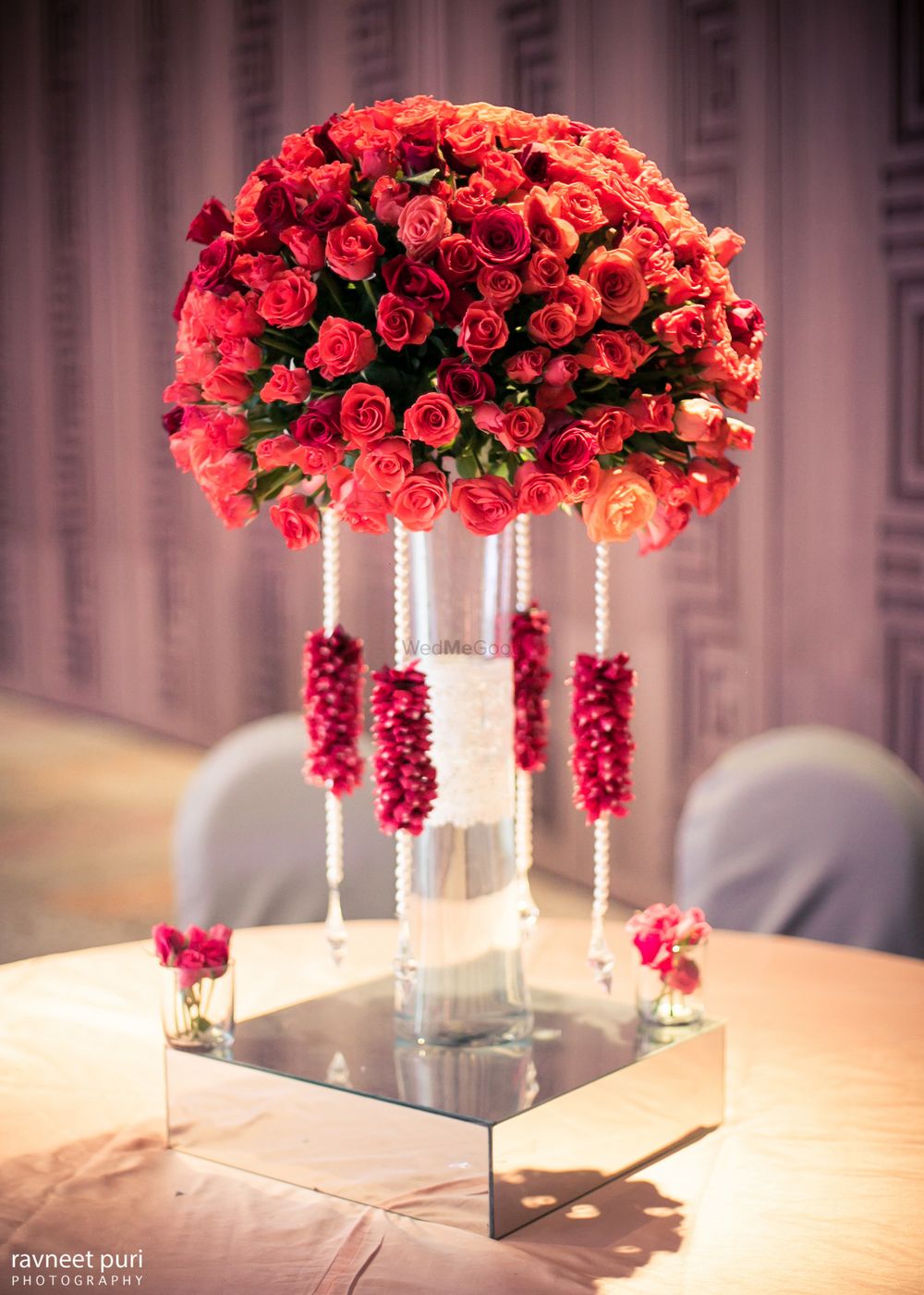 Photo of Tall floral table centerpieces